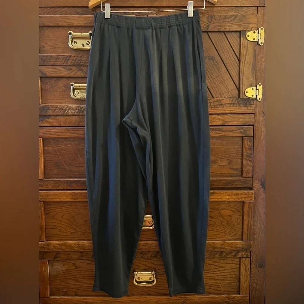 Vtg California Crazee Wear Men's Cotton Blend Pants Size M Black Baggy Parachute